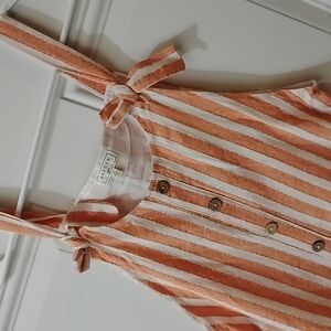 Hayden Orange and White Striped Kids One Piece